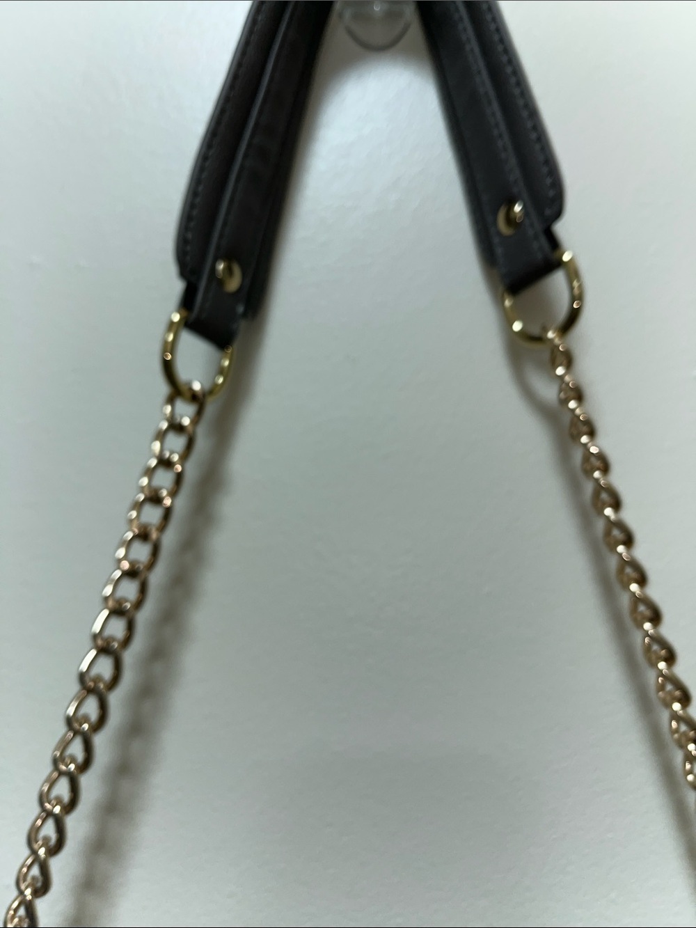 BCBG Paris Gray Leather Crossbody with Chain Strap - Picture 4 of 9